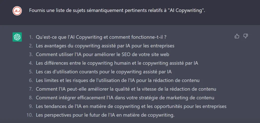 16 Requêtes pour Booster votre SEO avec ChatGPT 13 6. Inviter à ChatGPT à générer des sujets sémantiquement pertinents en lien avec une thématique