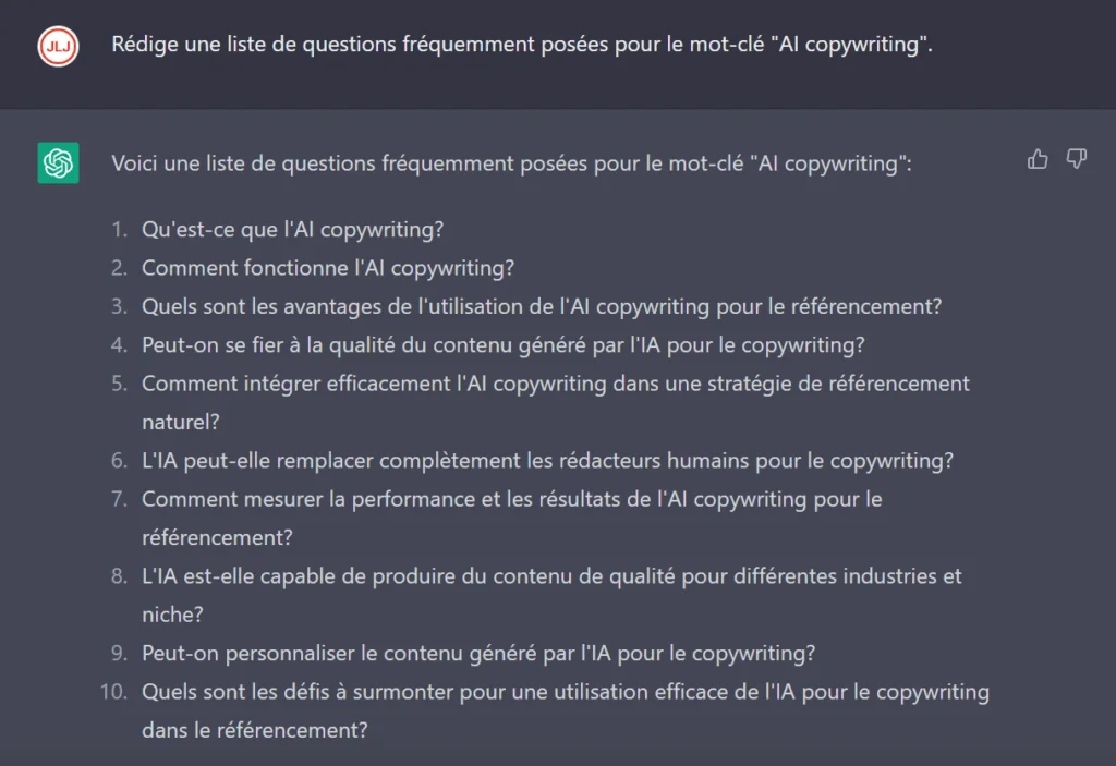 16 Requêtes pour Booster votre SEO avec ChatGPT 9 Generer une liste de FAQ sur un sujet avec ChatGPT