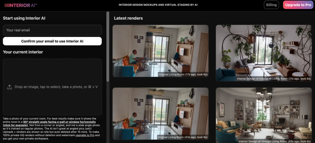 40 Outils d'IA pour Gagner en Temps et en Efficacité 22 Transformez votre vision en réalité avec cet outil pour les architectes d'intérieur et les agents immobiliers