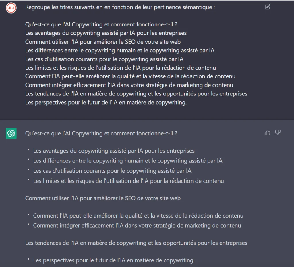 16 Requêtes pour Booster votre SEO avec ChatGPT 16 Regrouper les articles en utilisant la pertinence semantique de leurs titres