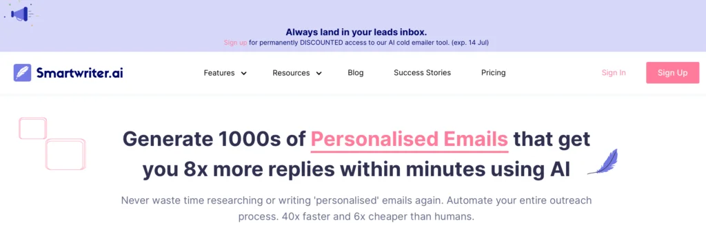 40 Outils d'IA pour Gagner en Temps et en Efficacité 30 Smartwriter - Gagnez du temps avec l'automatisation de votre communication par email