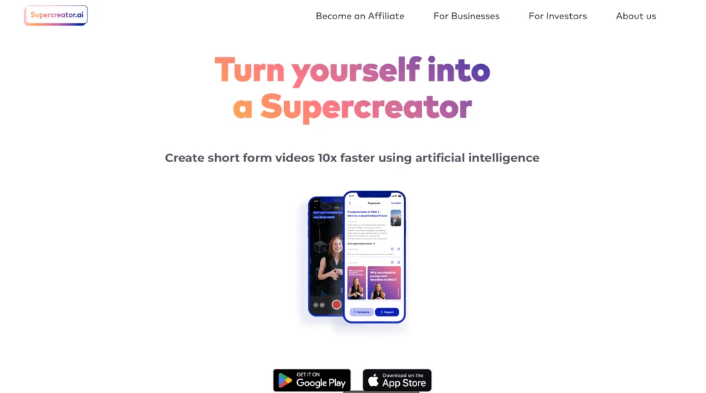 40 Outils d'IA pour Gagner en Temps et en Efficacité 29 Supercreator - Créez des vidéos 10 fois plus rapidement avec l'IA